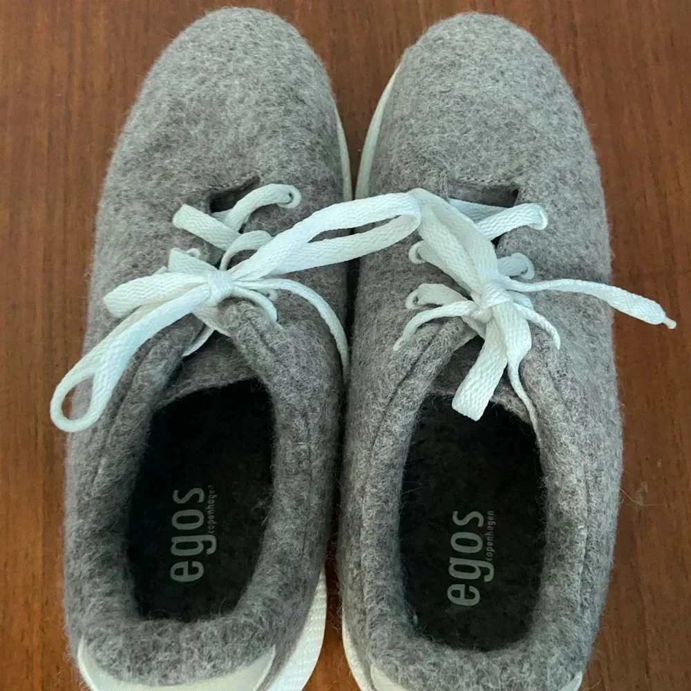 Egos Copenhagen Grey Wool Sneakers Shoes